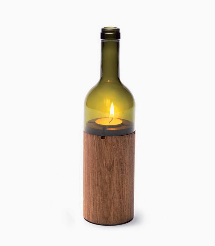 Wine bottle lantern